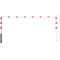 Access barriers | with triangular locking mechanism | swing-back | with top bar | hot-dip galvanized and white coatedwith red reflecting stripes | total width: 3000 mm